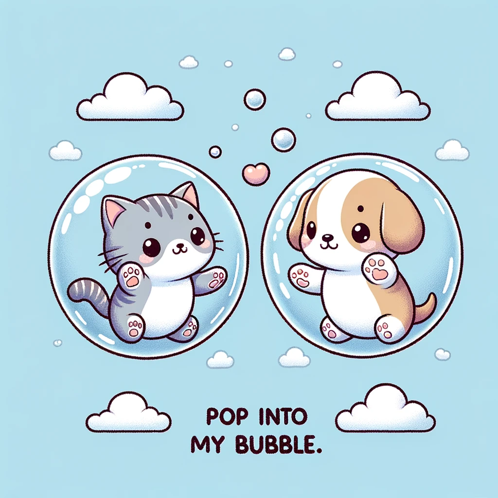 Pop into my bubble. - Bubble Pun
