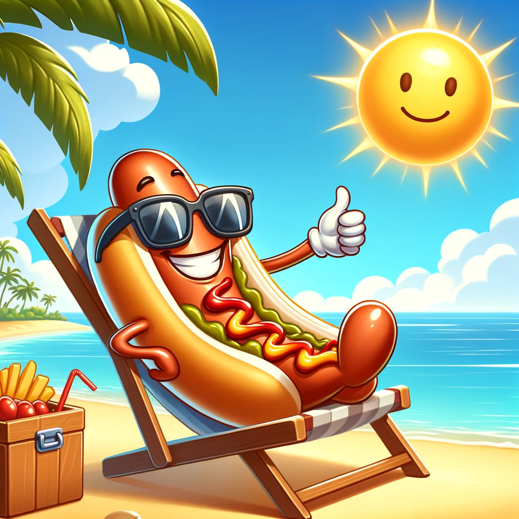 Relishing in the moment! - Hot Dog Pun