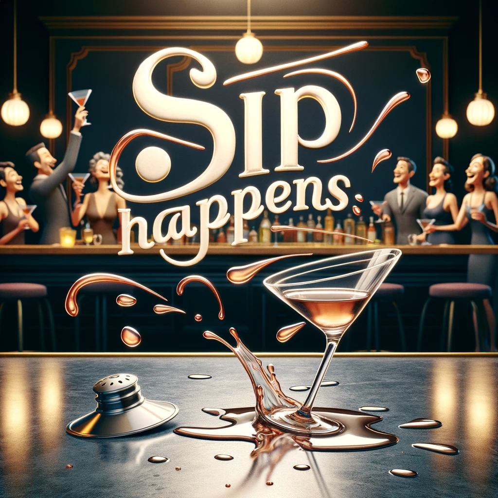 Sip happens, especially with Martinis! - Martini Pun