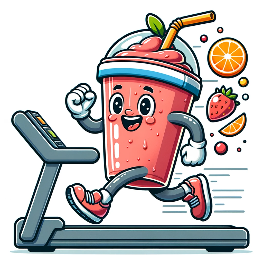 Smoothie on a treadmill- a high-speed smooth operator. - Smoothie Pun