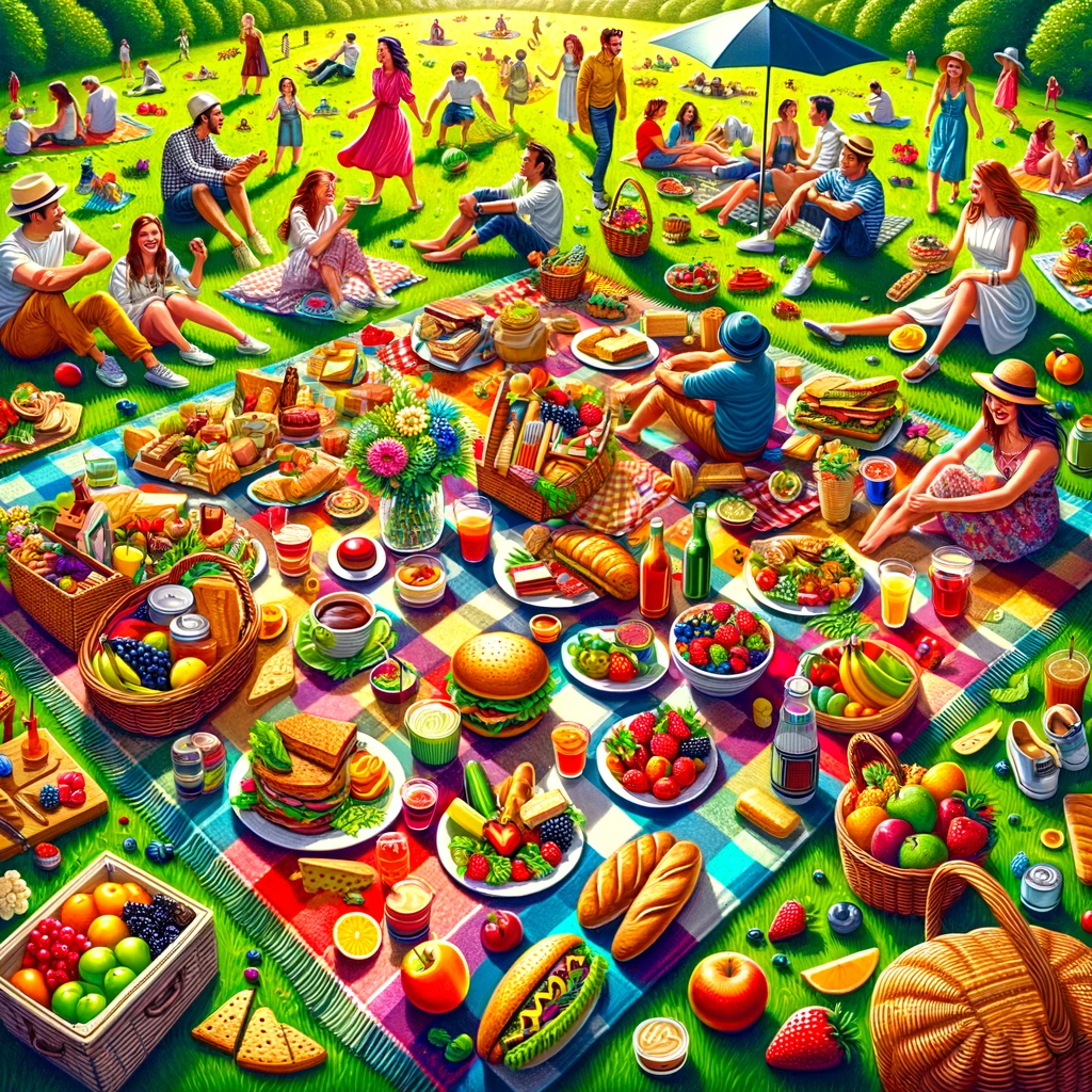 Spread the Cheer- A blanket of bites and delights.- Picnic Pun