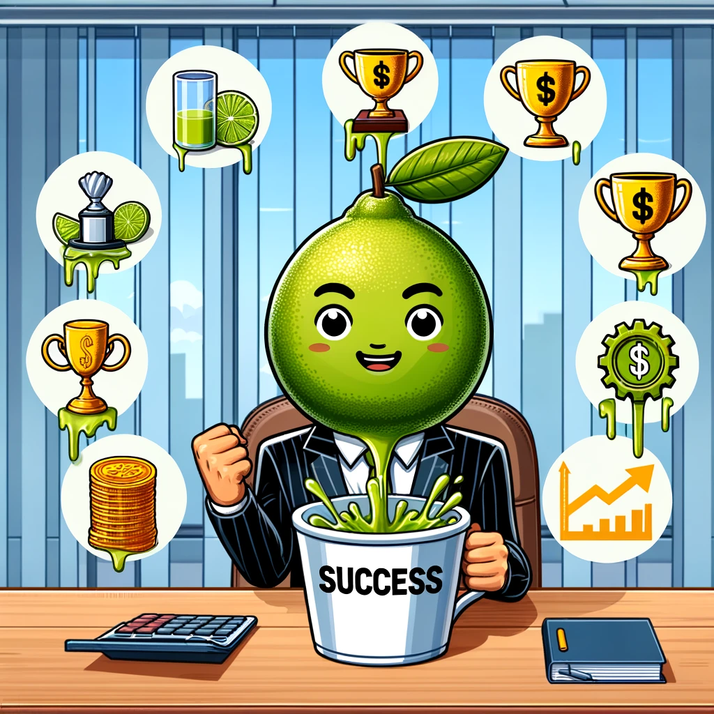 Squeezing out success one lime at a time. - Lime Pun