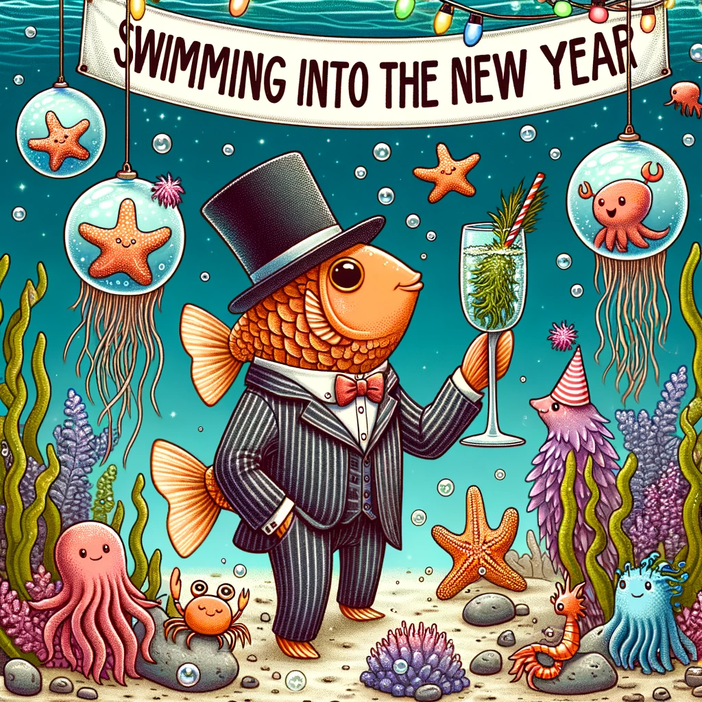 Swimming into the New Year - New Year Pun