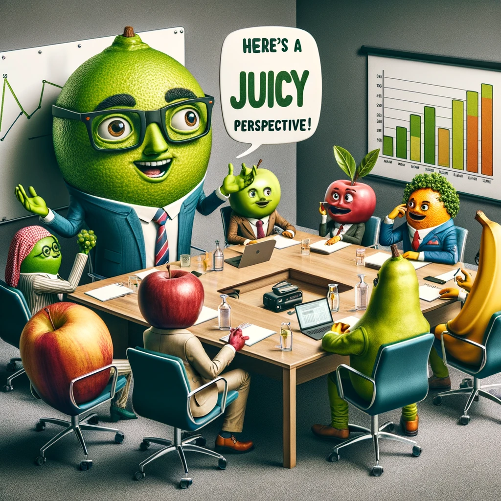 The lime in the office always brings a juicy perspective to meetings - Lime Pun