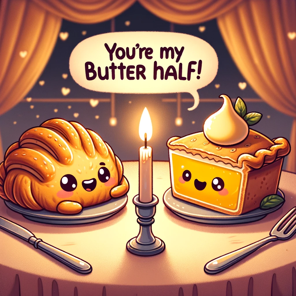 The pastry said to the pie, You're my butter half!- Pastry Pun