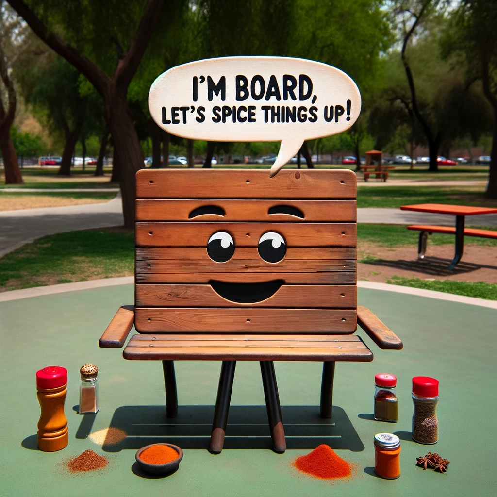 The picnic table said to the bench, I'm board, let's spice things up!- Picnic Pun