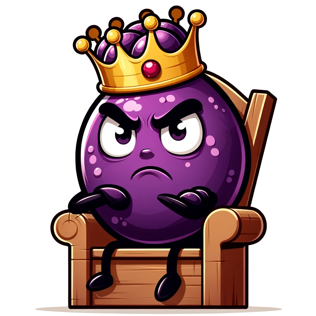 The purple king wasn't very good, he was a bit of a grape tyrant. - Purple Pun