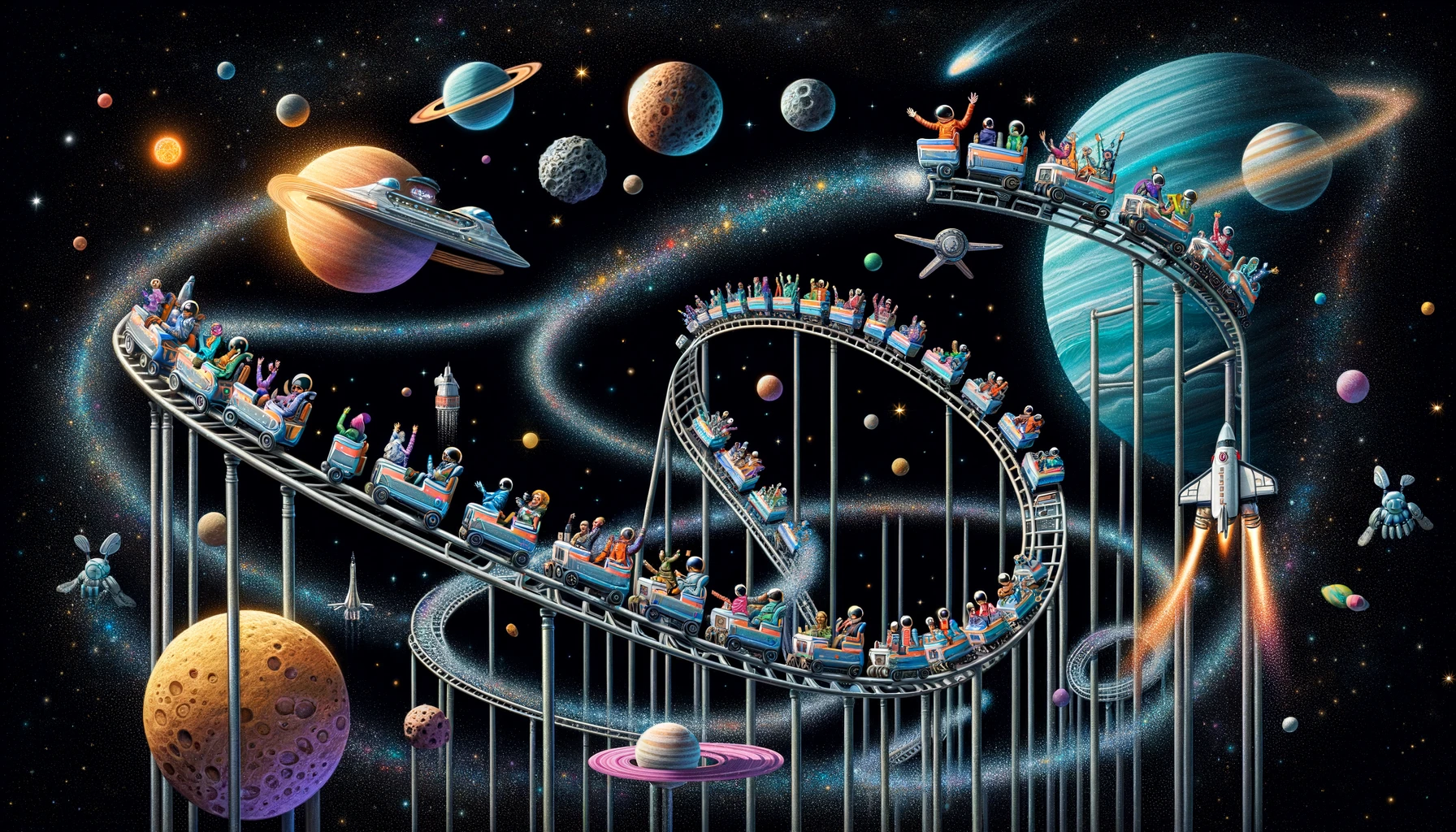 The roller coaster in space is truly out of this world! - Roller Coaster Pun