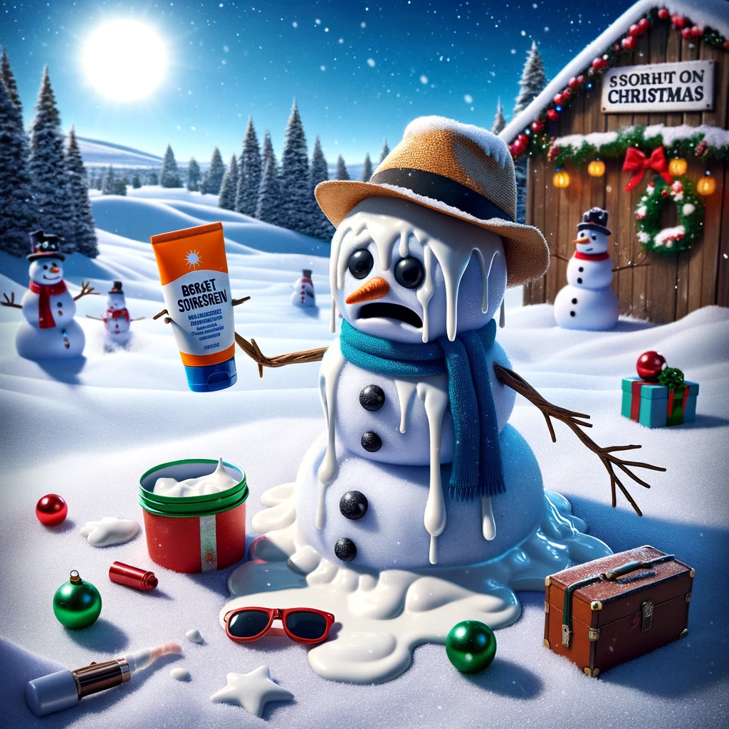 The snowman had a meltdown because he forgot his sunscreen on Christmas!- Christmas Pun