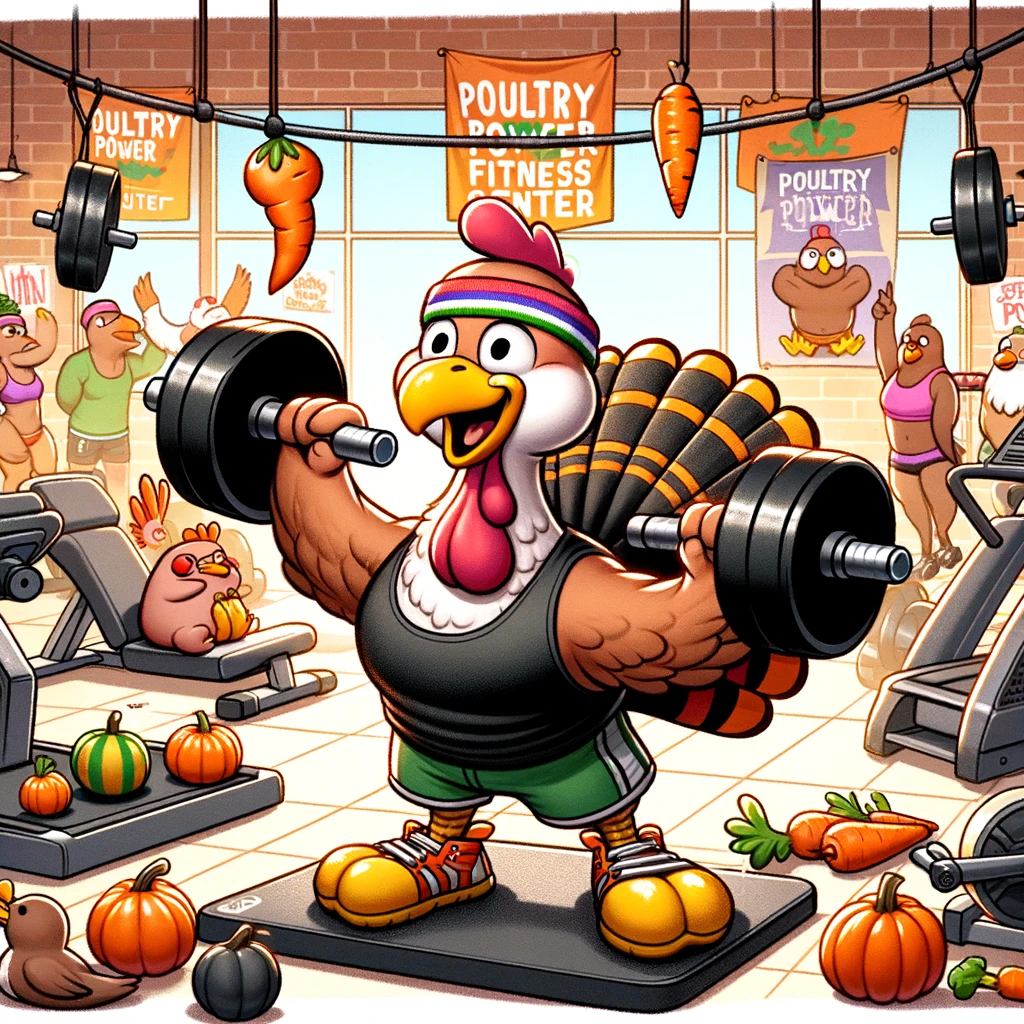 The turkey joined a gym to work on its poul-try muscles!- Turkey Pun