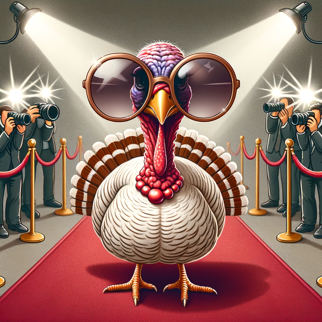 This turkey's been 'gobbling' up attention!- Turkey Pun