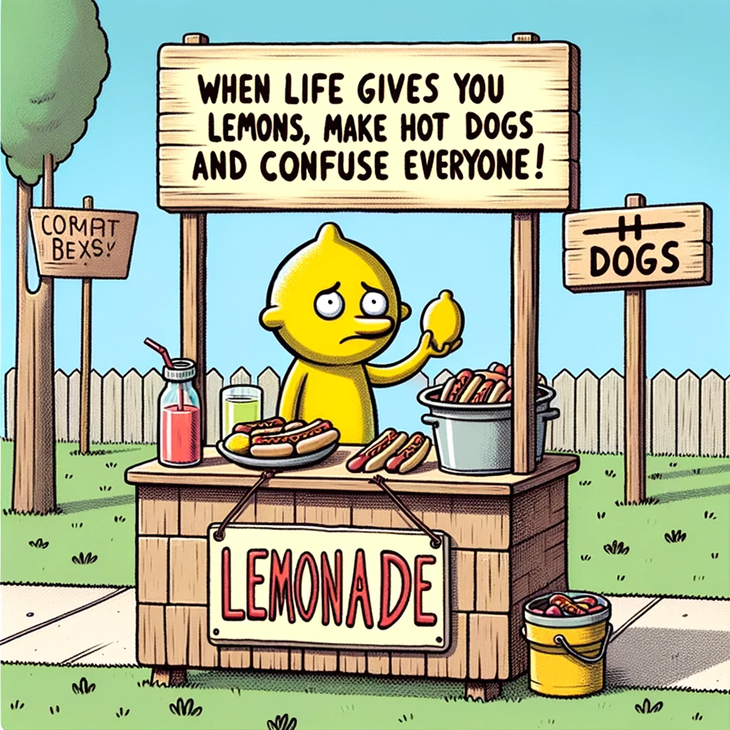 When life gives you lemons, make hot dogs and confuse everyone! - Hot Dog Pun