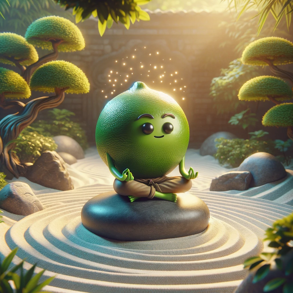 When lime meditates, it achieves zen-lime tranquility! - Lime Pun