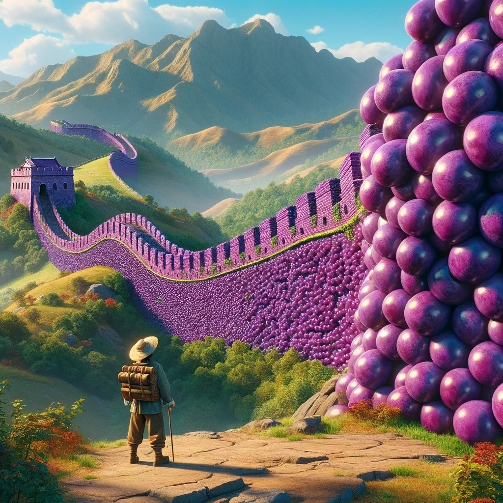 With so much purple, I must have run into a grape wall of China - Purple Pun