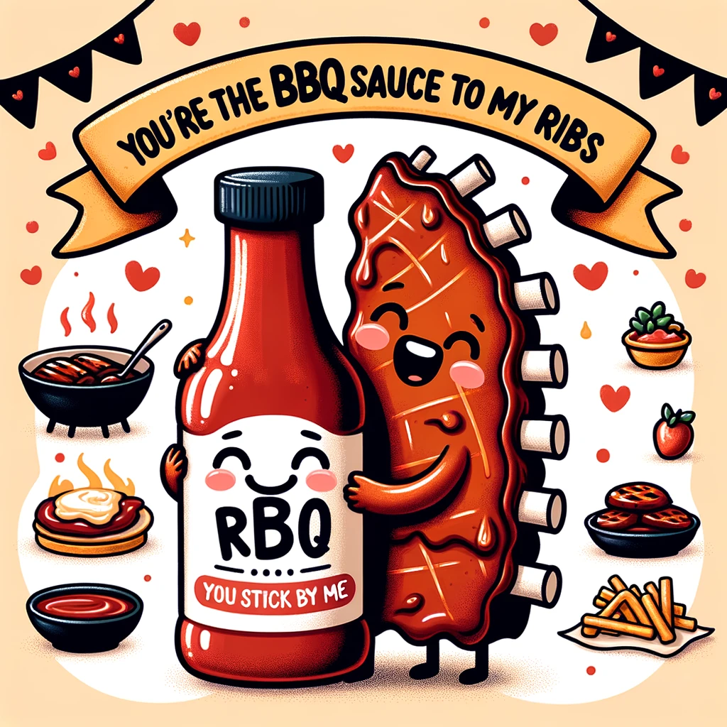 You're the BBQ sauce to my ribs, you stick by me. - BBQ Pun