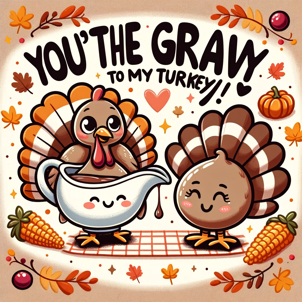 You're the gravy to my turkey!- Turkey Pun