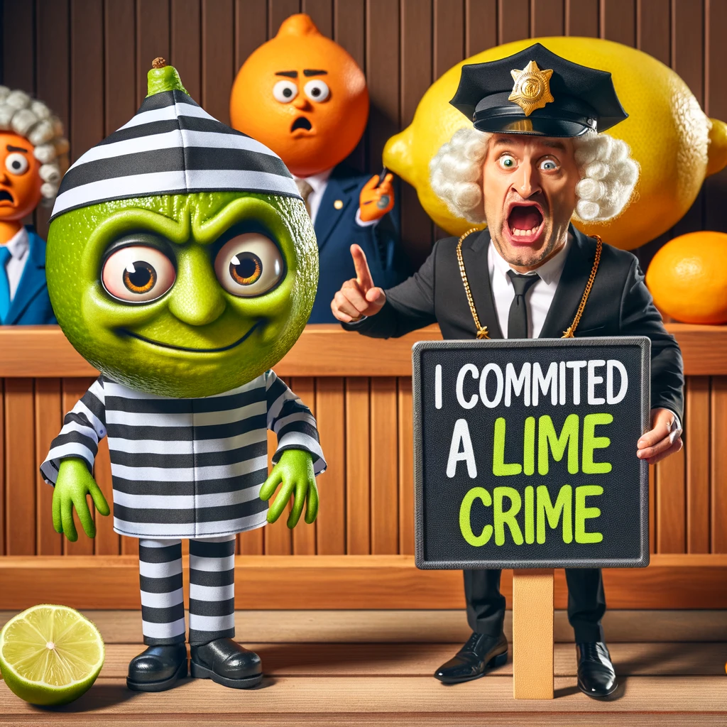 You've committed a crime if you don't appreciate a good lime. - Lime Pun