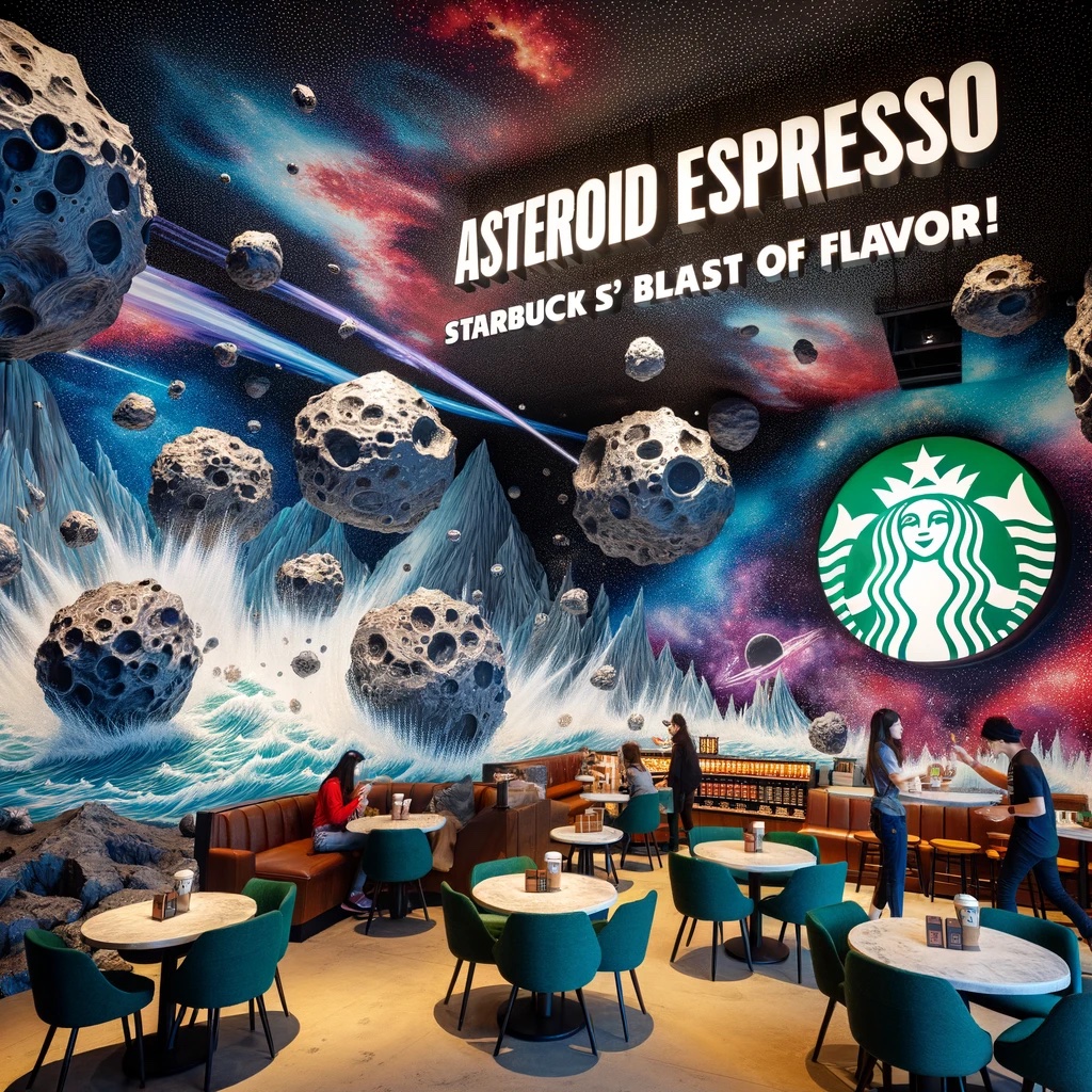 Asteroid Espresso Starbucks Blast of Flavor Starbucks Pun