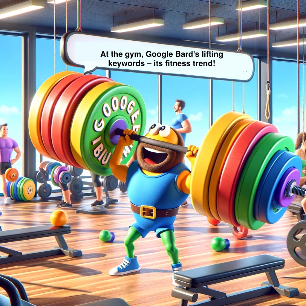 At the gym Google Bards lifting keywords – its fitness trend Google Bard Pun