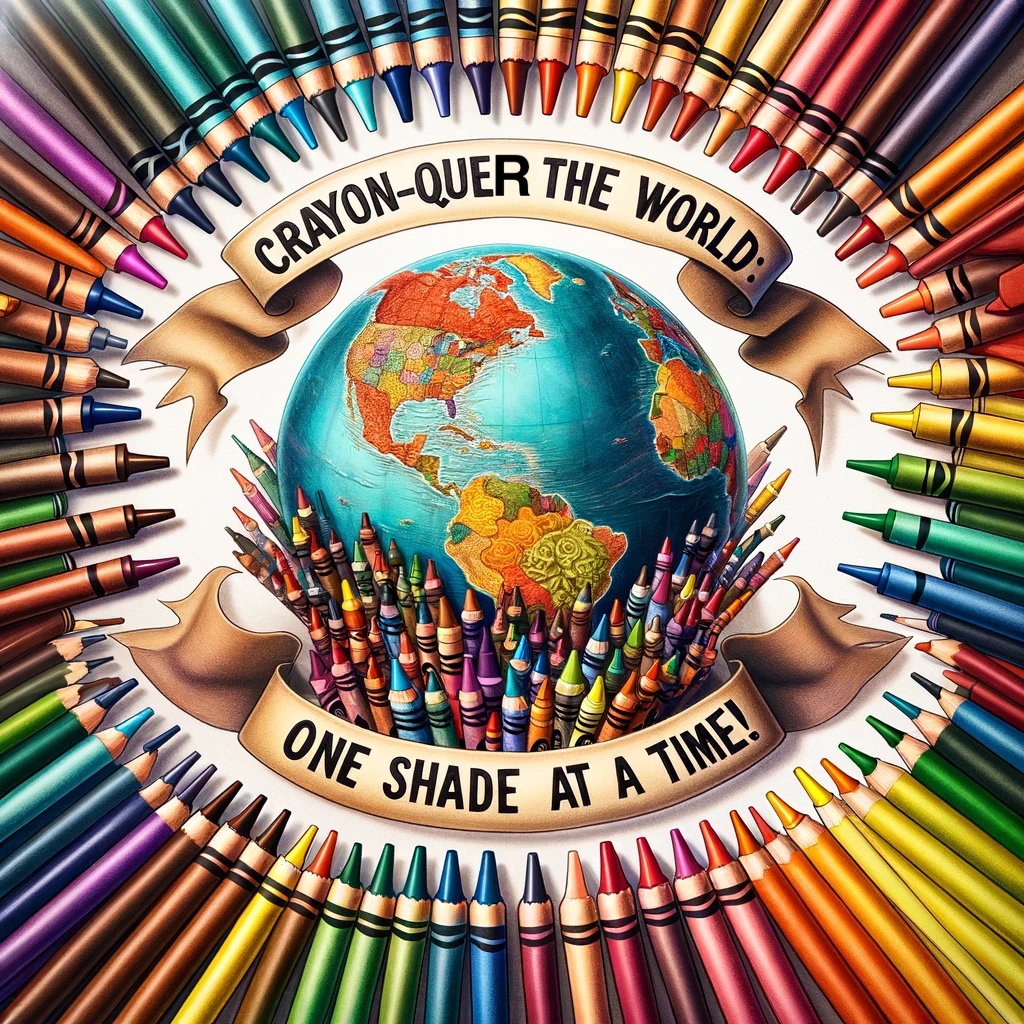 Crayon-quer the world- one shade at a time!- Crayon Pun