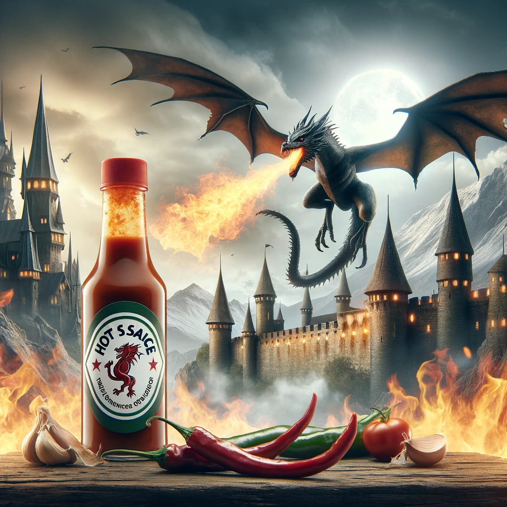Fiery Breath, Fiery Taste- Hot Sauce Turns Dragon- Hot Sauce Pun