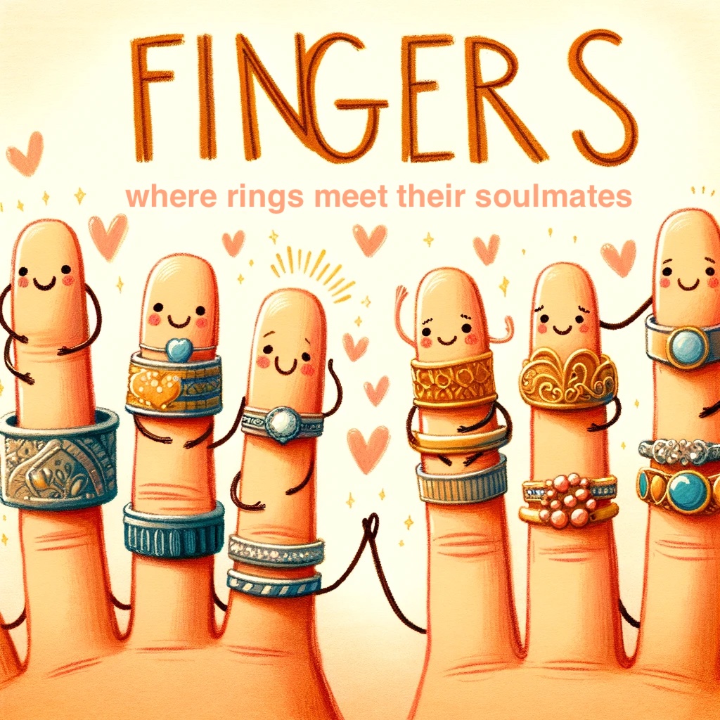 Fingers where rings meet their soulmates Finger Pun