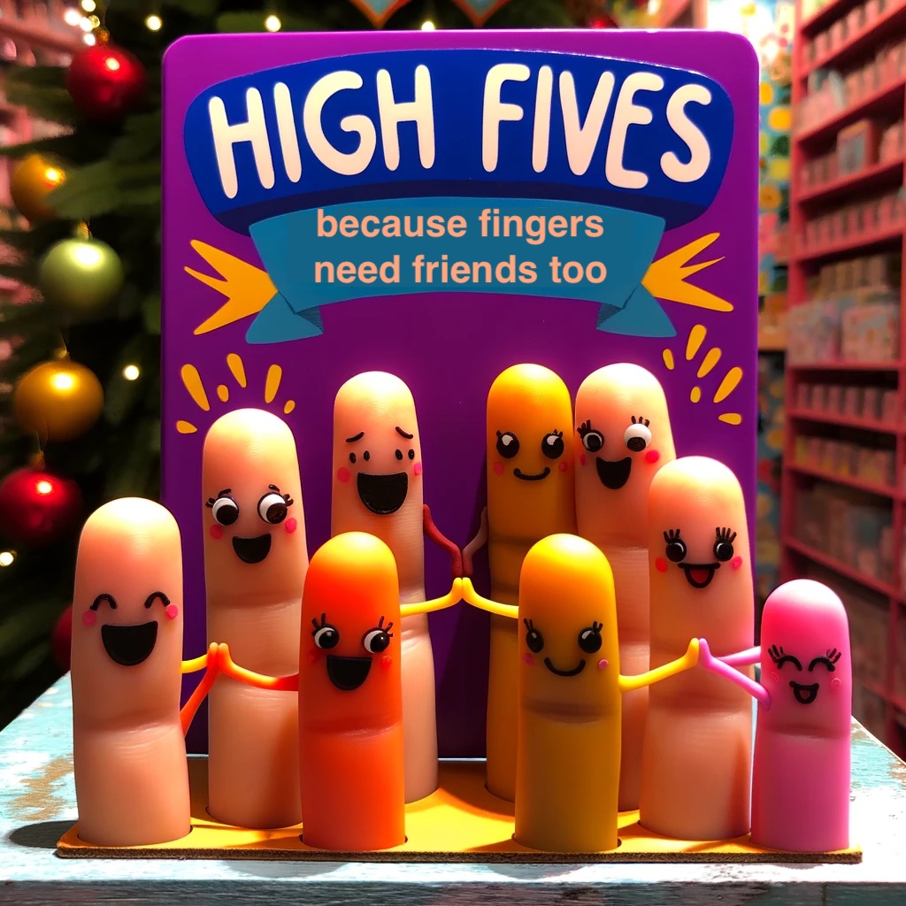 High fives because fingers need friends too. Finger Pun