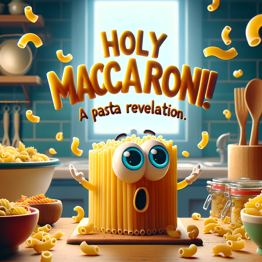 Holy macaroni A pasta revelation Macaroni Pun