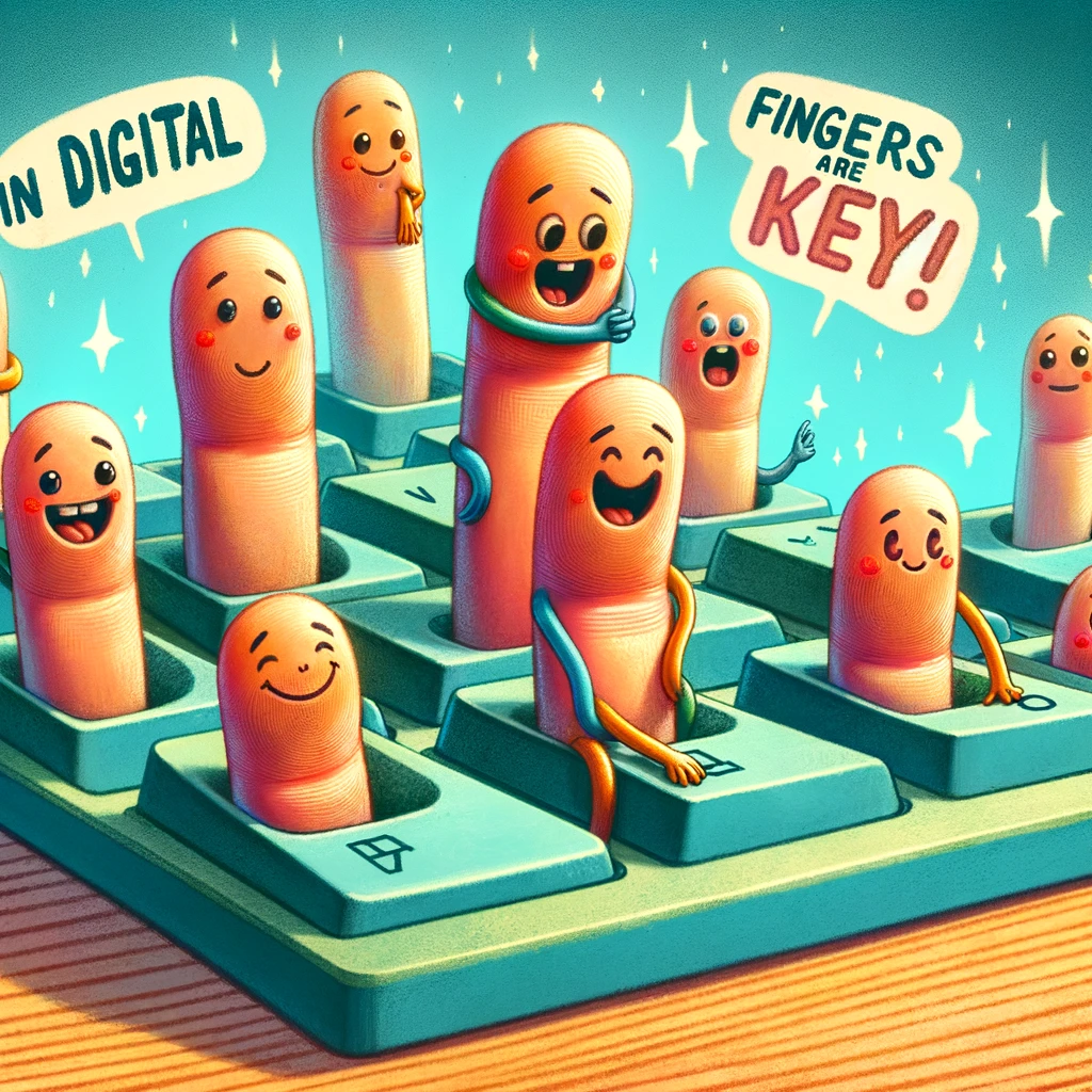 In a digital world, fingers are key!- Finger Pun