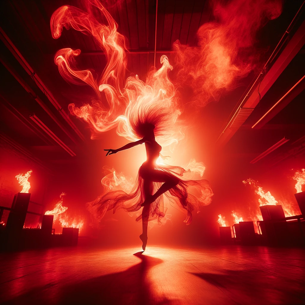 Infrared inspiration - a fiery dance in crimson light.- Red Pun