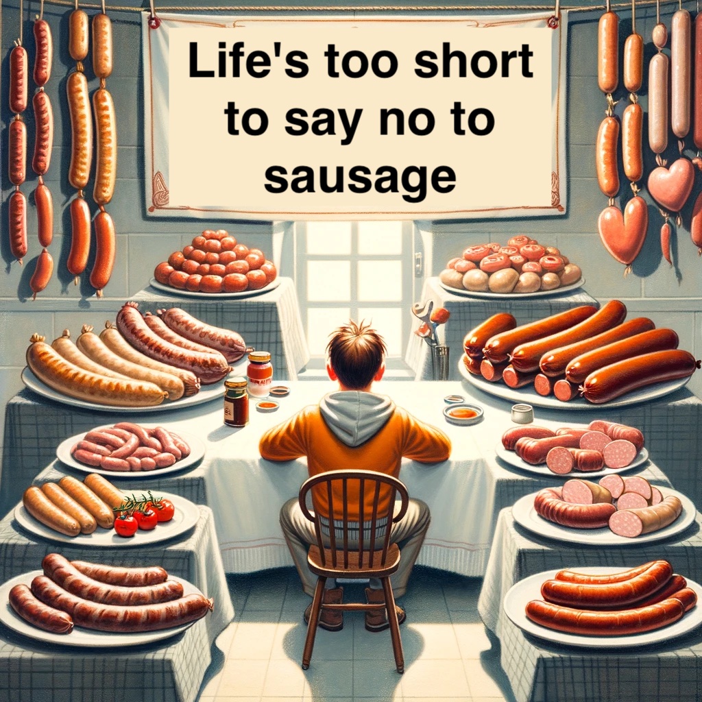 Lifes too short to say no to sausage Sausage Pun