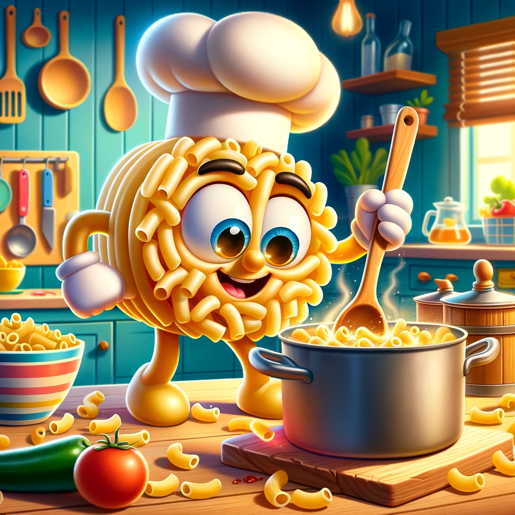 Macaroni in the zone-y, cooking up some fun- Macaroni Pun