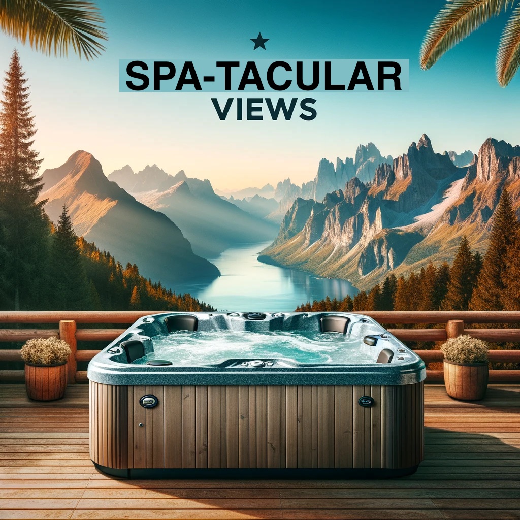 Nothing beats a hot tub hangout with Spa tacular Views and good company Hot Tub Pun