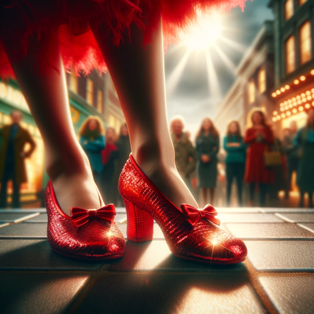 Red-y to rock in ruby slippers.- Red Pun