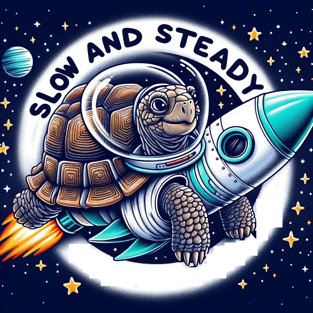 Slow and Steady Wins the Space Race Tortoise Pun