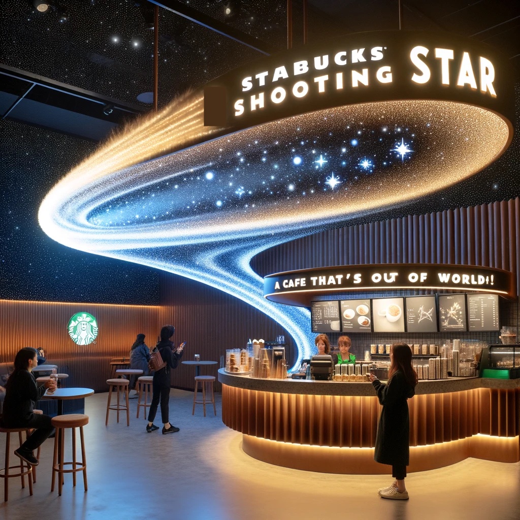 Starbucks Shooting Star A Cafe Thats Out of This World Starbucks Pun