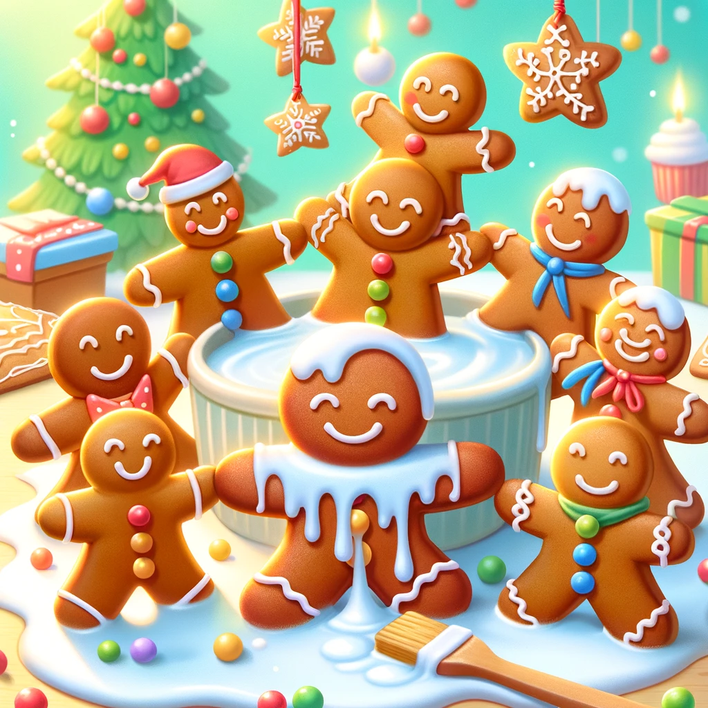 We stick together like gingerbread and icing. Gingerbread Pun