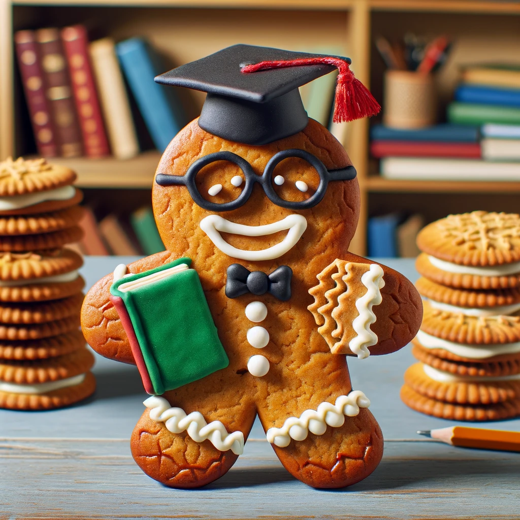 Why Did the Gingerbread Go to School? To Get a Batch-elor's Degree!- Gingerbread Pun