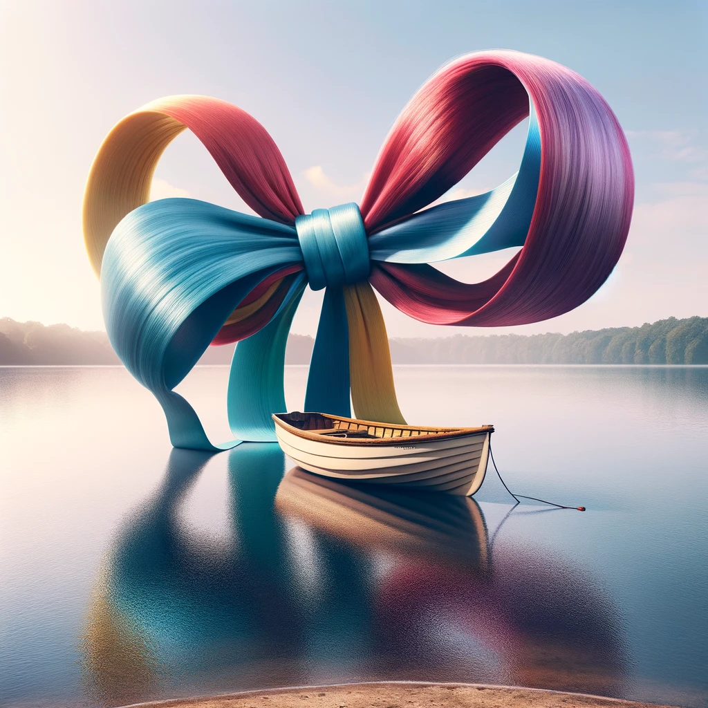 A boat with a hair ribbon is nothing but a good old row bow. Bow Pun