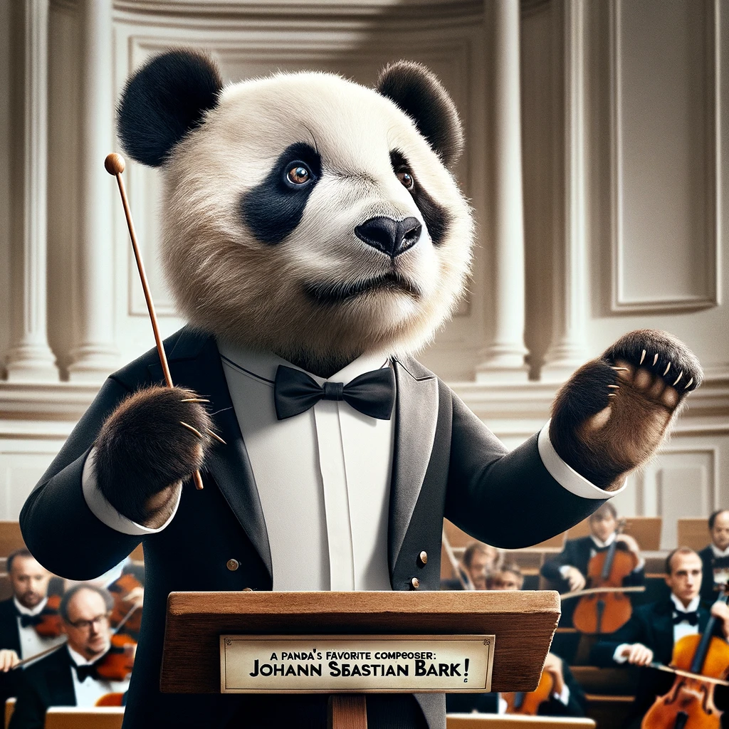 A pandas favorite composer Johann Sebastian Bark Panda Pun