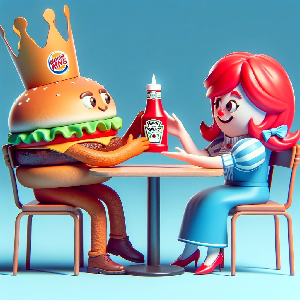 Burger King told Wendys Lets ketchup for old times sake Burger King Pun