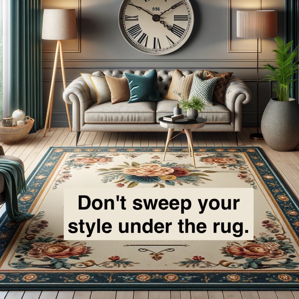 Dont sweep your style under the rug. Rug Pun
