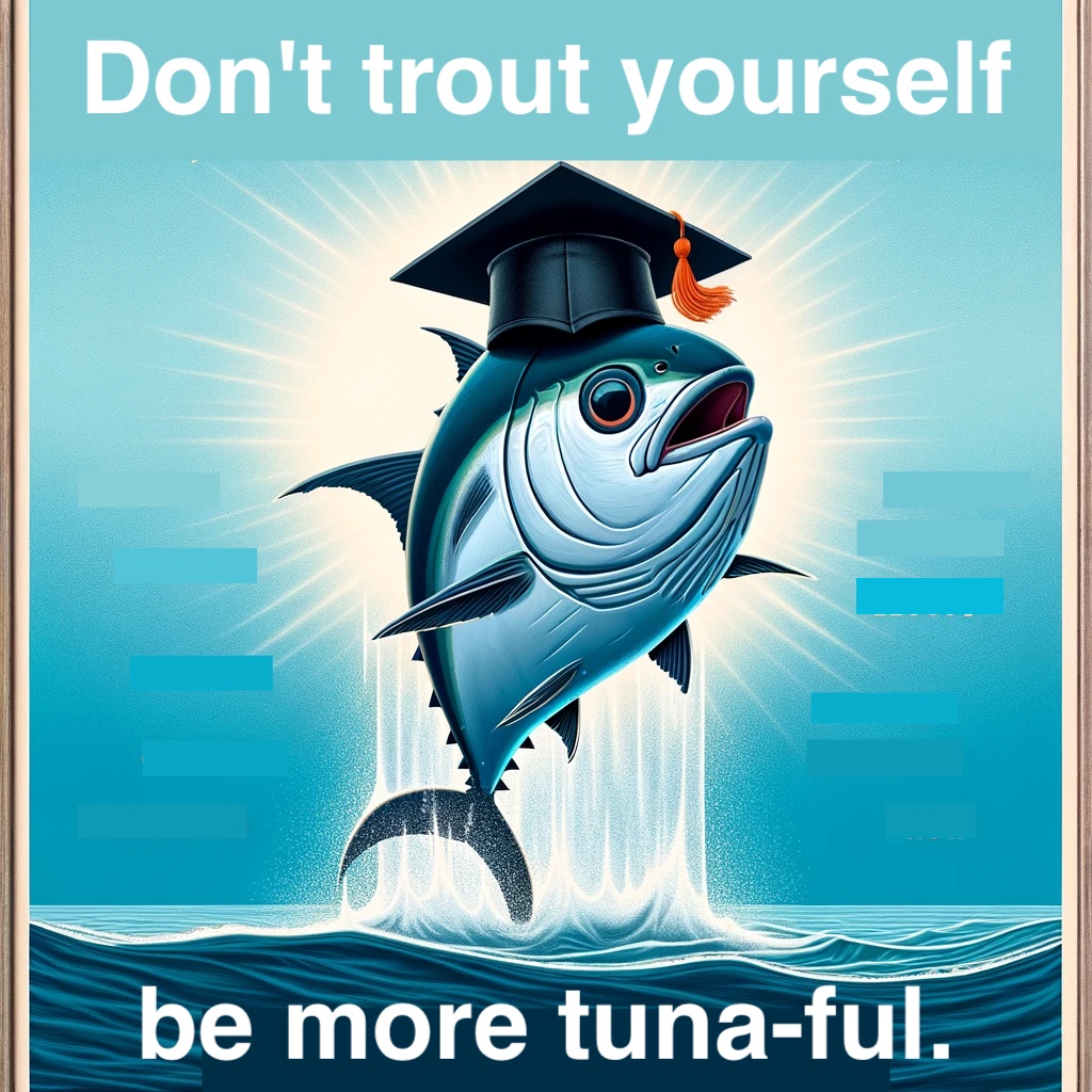 Dont trout yourself be more tuna ful. Tuna Pun