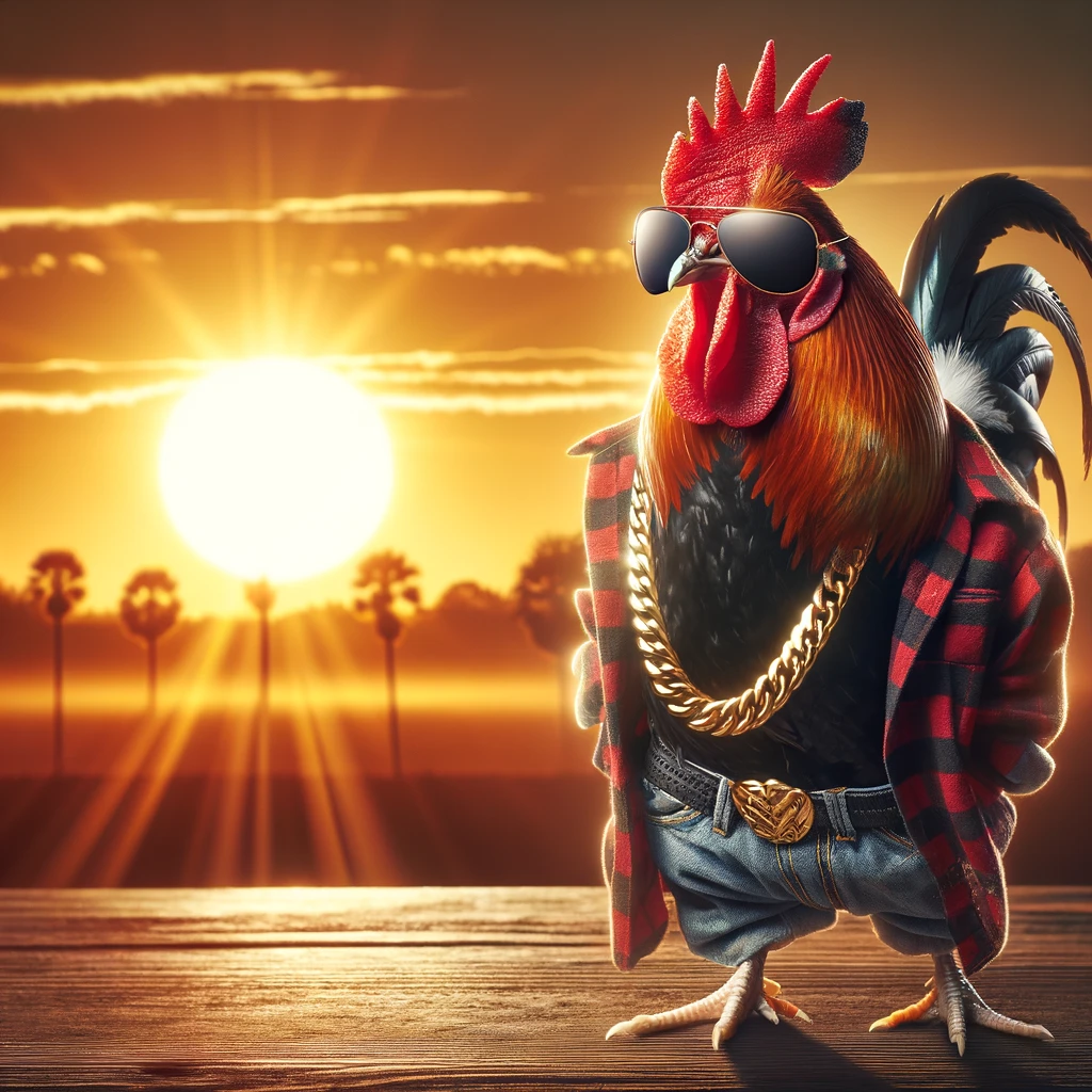 Early bird gets the worm but the rooster gets the rhythm Rooster Pun