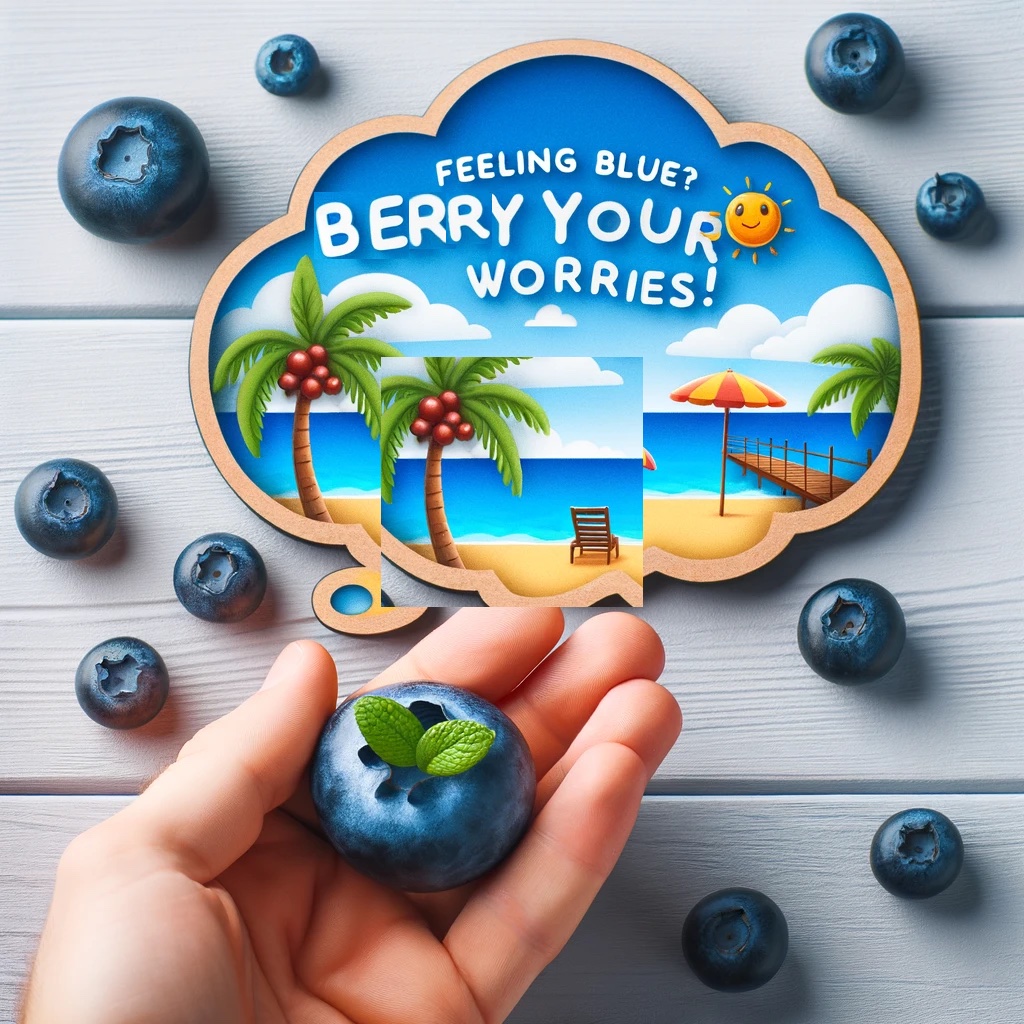 Feeling blue Berry your worries Blueberry Pun