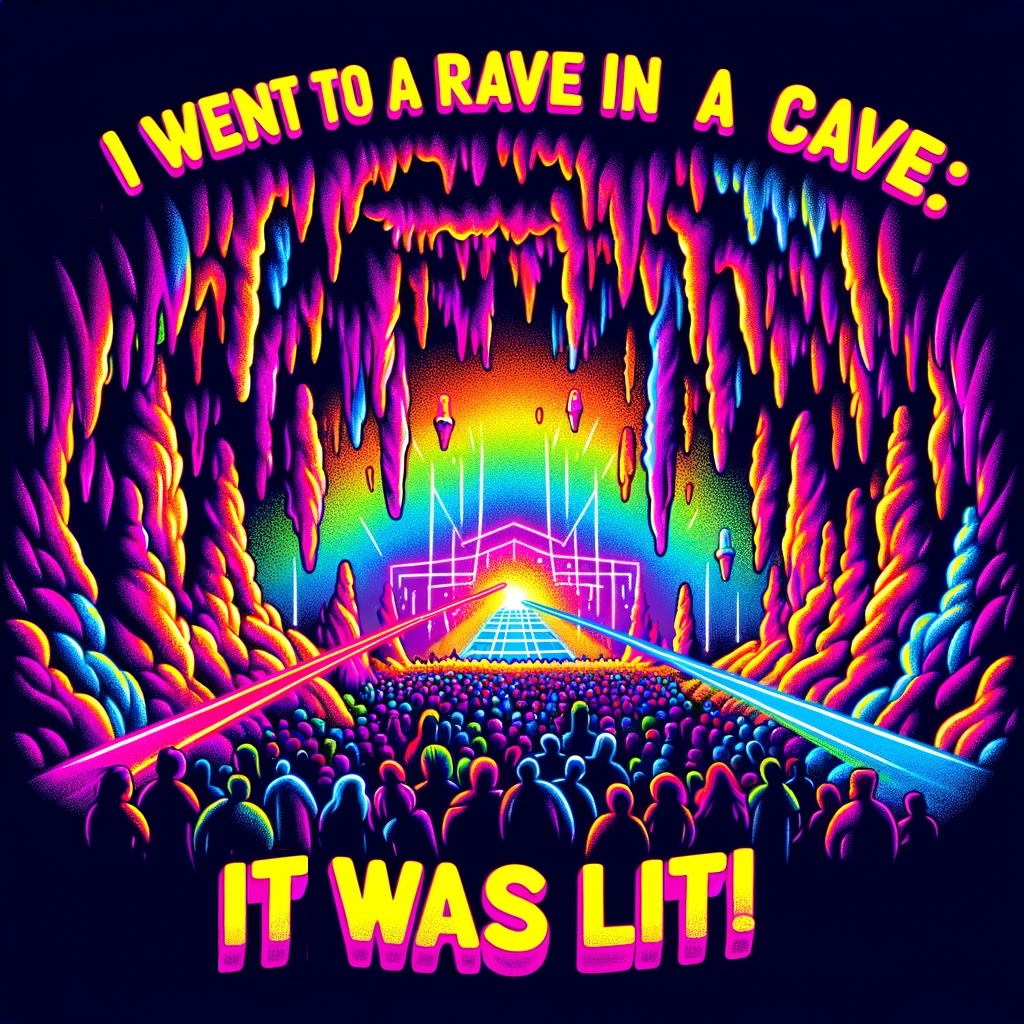 I went to a rave in a cave it was lit Cave Pun