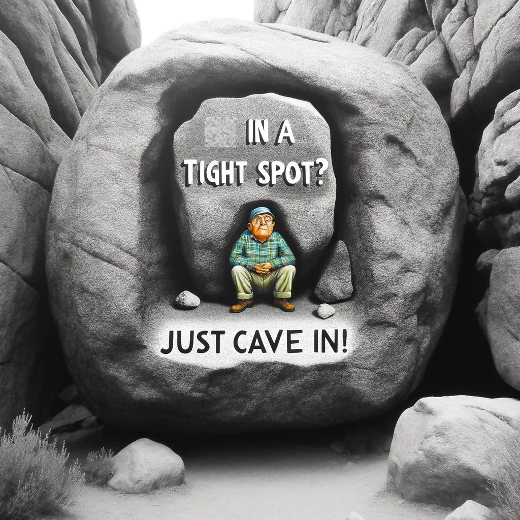 In a tight spot Just cave in Cave Pun