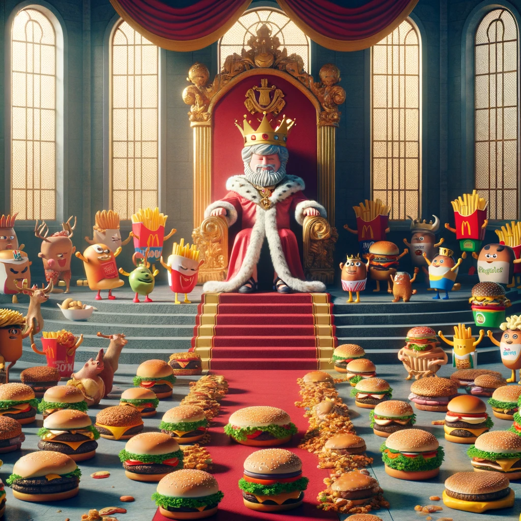 In the fast food court all hail Burger King Burger King Pun