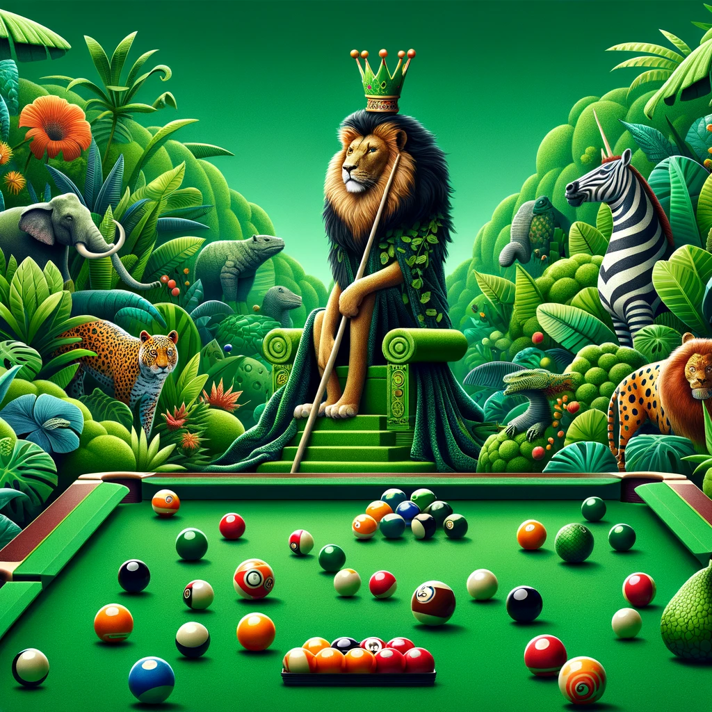 In the snooker jungle the cues the king. Snooker Pun