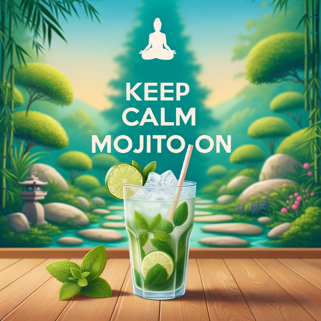 Keep calm and Mojito on. Mojito Pun